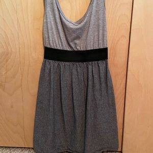 Cotton gray/dark denim dress
